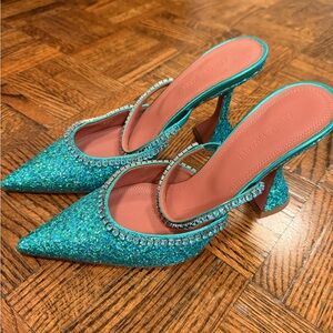 Brand new Amina Muaddi Glitter Heels
